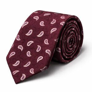 Ralph Lauren 100% Silk Burgundy Micro Paisley Tie Hand Made NWOT